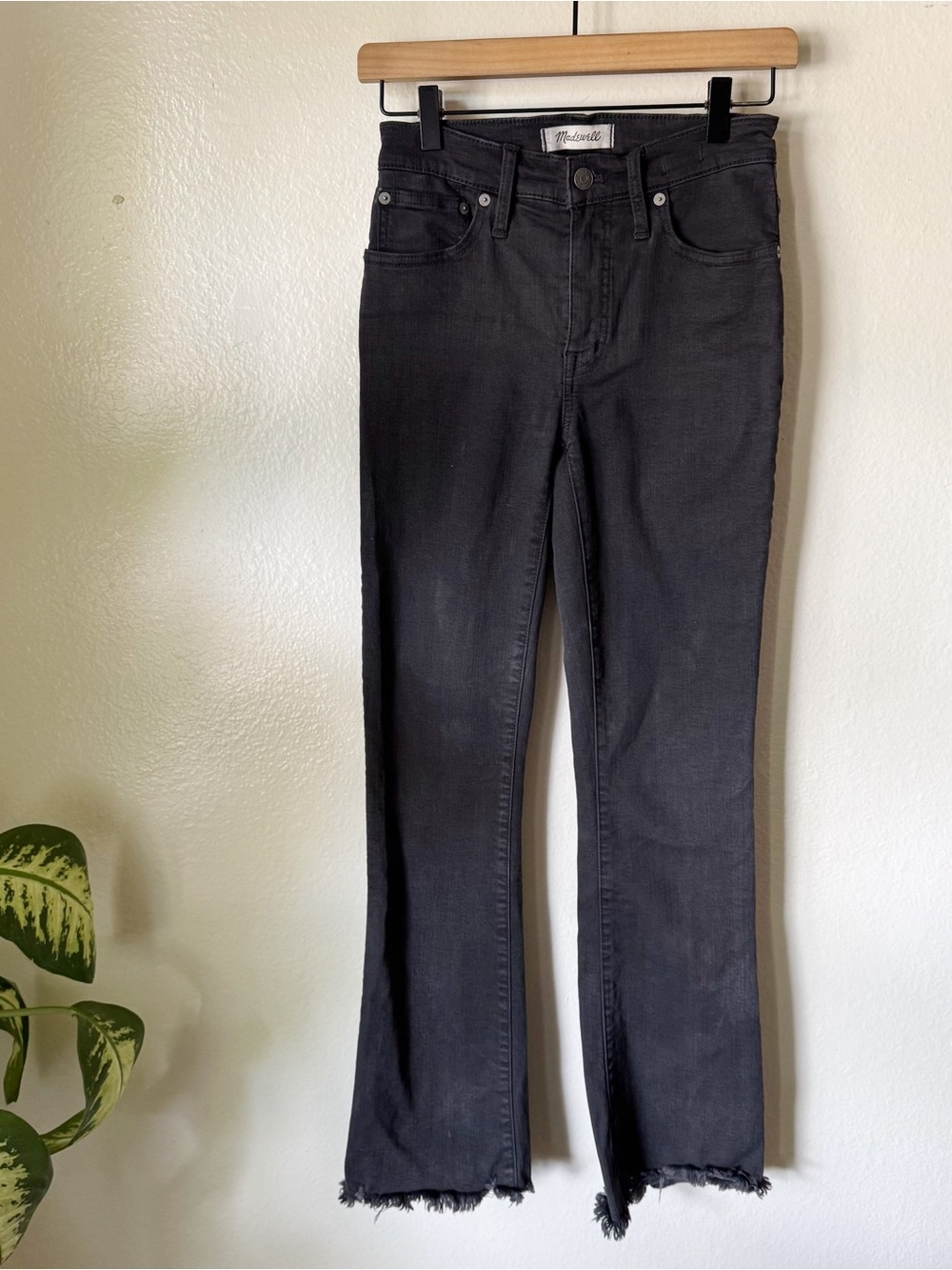 Madewell | Tall Cali Demi Boot Jeans in Berkeley Black Chewed Hem Edition